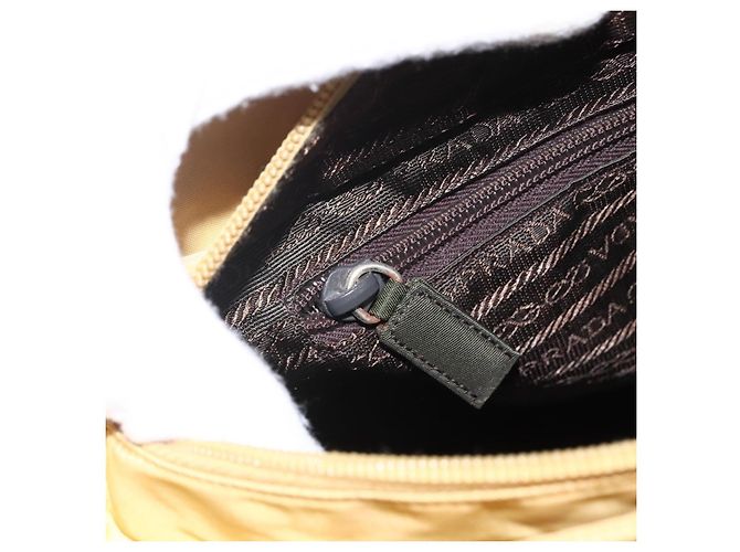 PRADA Borsa a mano in nylon giallo argento autentica bs33282 - vista 21
