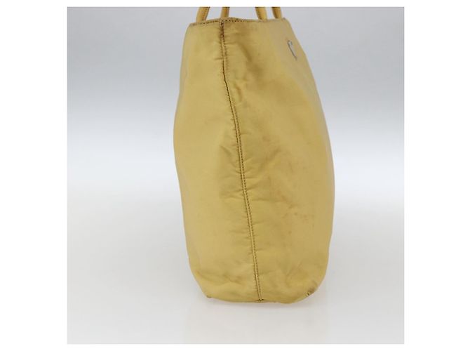 PRADA Borsa a mano in nylon giallo argento autentica bs33282 - vista 3