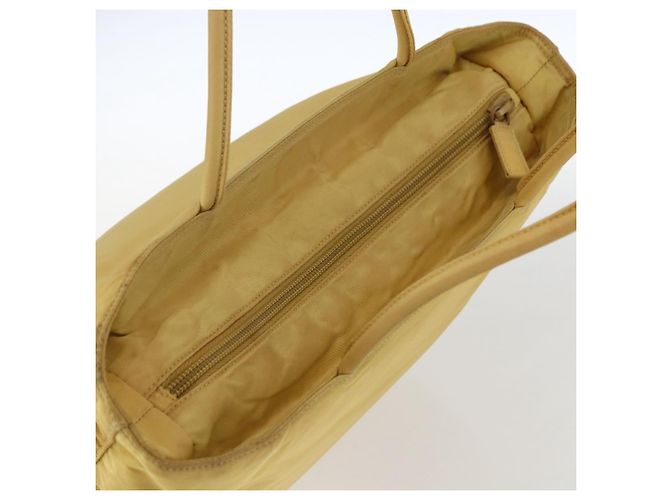 PRADA Borsa a mano in nylon giallo argento autentica bs33282 - vista 6