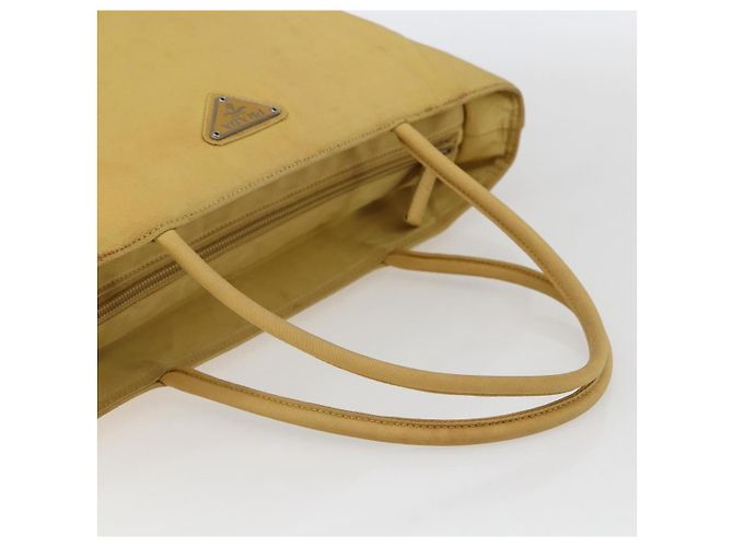 PRADA Borsa a mano in nylon giallo argento autentica bs33282 - vista 7
