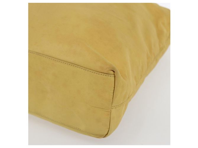 PRADA Borsa a mano in nylon giallo argento autentica bs33282 - vista 9