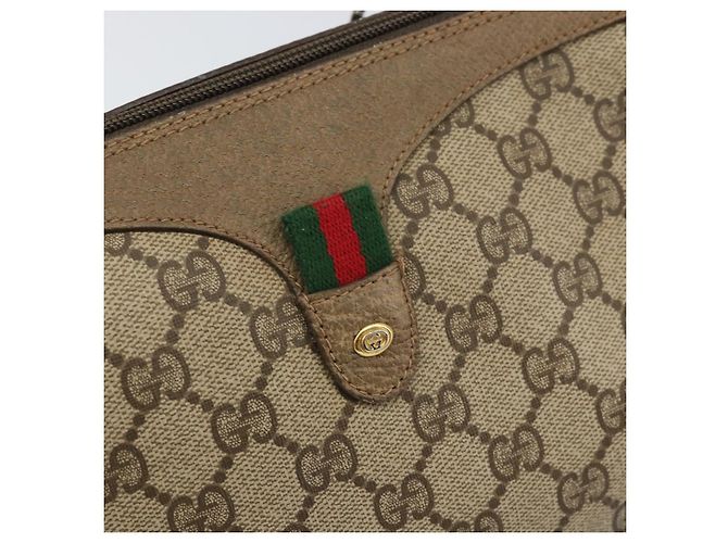 Bolsa Sherry Line GG Supreme Web da GUCCI em PVC bege e dourado 89 02 017 Auth 169674 - vista 14