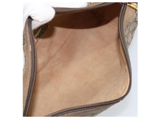 Bolsa Sherry Line GG Supreme Web da GUCCI em PVC bege e dourado 89 02 017 Auth 169674 - vista 17
