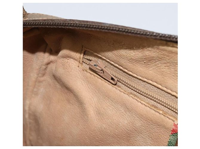 Bolsa Sherry Line GG Supreme Web da GUCCI em PVC bege e dourado 89 02 017 Auth 169674 - vista 20