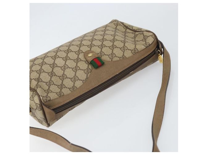Bolsa Sherry Line GG Supreme Web da GUCCI em PVC bege e dourado 89 02 017 Auth 169674 - vista 6