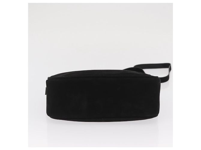 Bolsa de Ombro Vala em Camurça Preta e Dourada Auth BA10372 da Salvatore Ferragamo Preto Dourado - vista 9