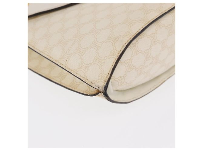 Céline Borsa a Spalla in Tela Macadam CELINE in Pelle PVC Bianco e Oro Auth 171965 D'oro - vista 10