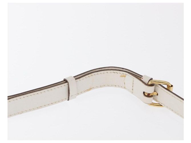 Céline Borsa a Spalla in Tela Macadam CELINE in Pelle PVC Bianco e Oro Auth 171965 D'oro - vista 14