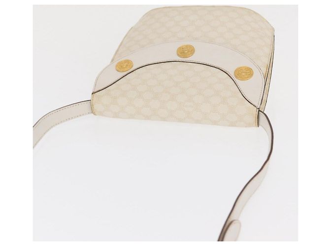 Céline Borsa a Spalla in Tela Macadam CELINE in Pelle PVC Bianco e Oro Auth 171965 D'oro - vista 6