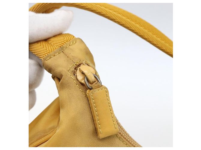PRADA Borsa a mano in nylon giallo argento autentica ti3741 - vista 10