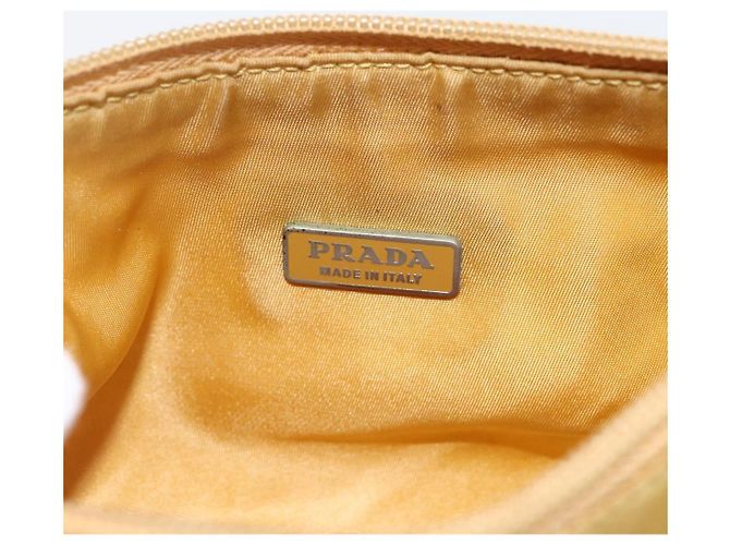 PRADA Borsa a mano in nylon giallo argento autentica ti3741 - vista 18