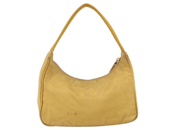 PRADA Borsa a mano in nylon giallo argento autentica ti3741 - vista 2