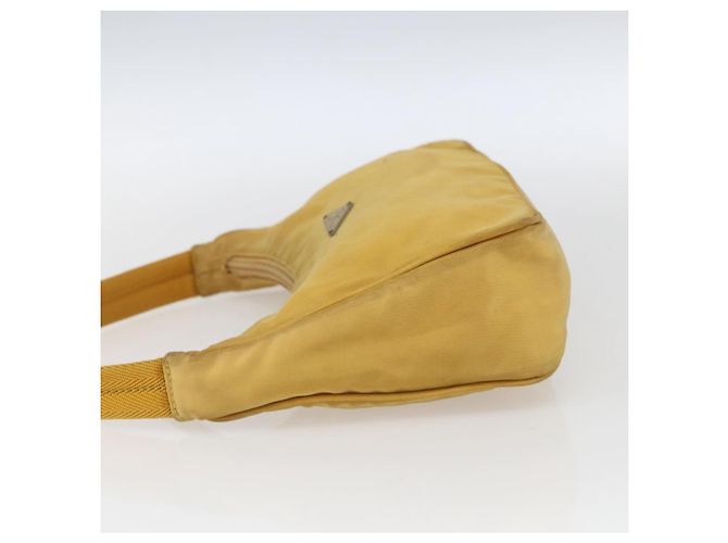 PRADA Borsa a mano in nylon giallo argento autentica ti3741 - vista 3