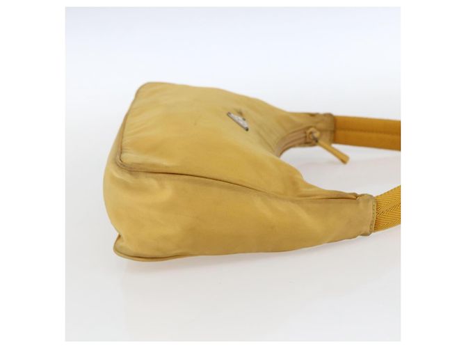 PRADA Borsa a mano in nylon giallo argento autentica ti3741 - vista 4