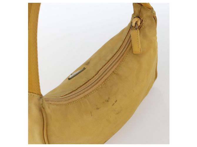 PRADA Borsa a mano in nylon giallo argento autentica ti3741 - vista 6