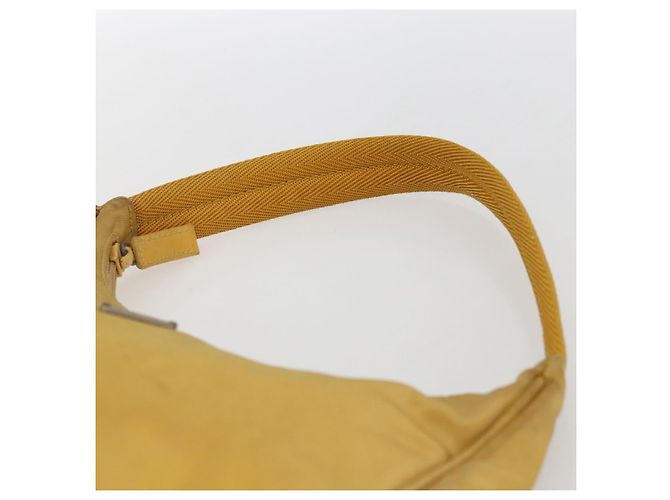PRADA Borsa a mano in nylon giallo argento autentica ti3741 - vista 8
