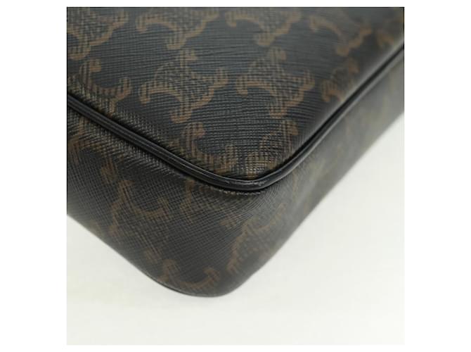 Céline Borsa a Spalla CELINE Triomphe Medium in PVC Nero e Oro Auth BA9639M D'oro - vista 14
