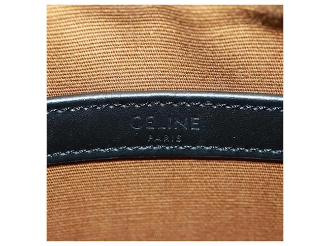 Céline Borsa a Spalla CELINE Triomphe Medium in PVC Nero e Oro Auth BA9639M D'oro - vista 17