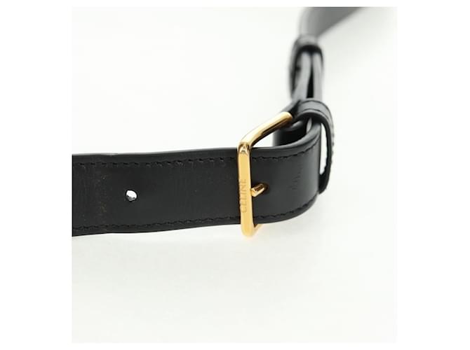 Céline Borsa a Spalla CELINE Triomphe Medium in PVC Nero e Oro Auth BA9639M D'oro - vista 9