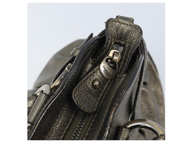 Borsa a mano Gancini in pelle Salvatore Ferragamo oro Auth ka2356 D'oro - vista 17