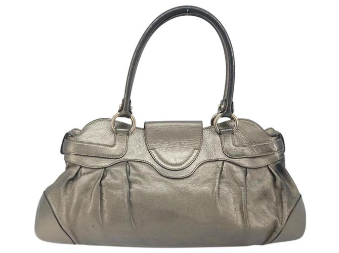 Borsa a mano Gancini in pelle Salvatore Ferragamo oro Auth ka2356 D'oro - vista 3