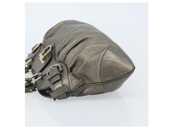 Borsa a mano Gancini in pelle Salvatore Ferragamo oro Auth ka2356 D'oro - vista 5