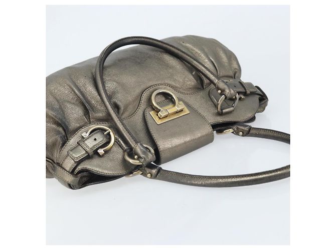 Borsa a mano Gancini in pelle Salvatore Ferragamo oro Auth ka2356 D'oro - vista 6