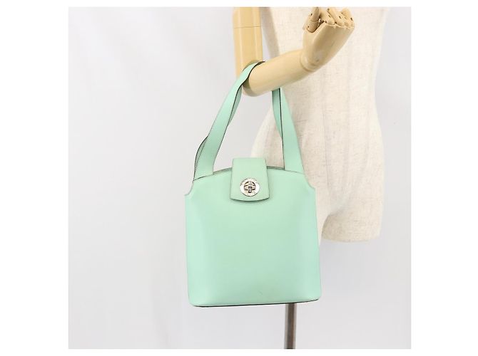 Céline CELINE Circle Handtasche aus Leder grün silber authentisch 171568 - Ansicht 24