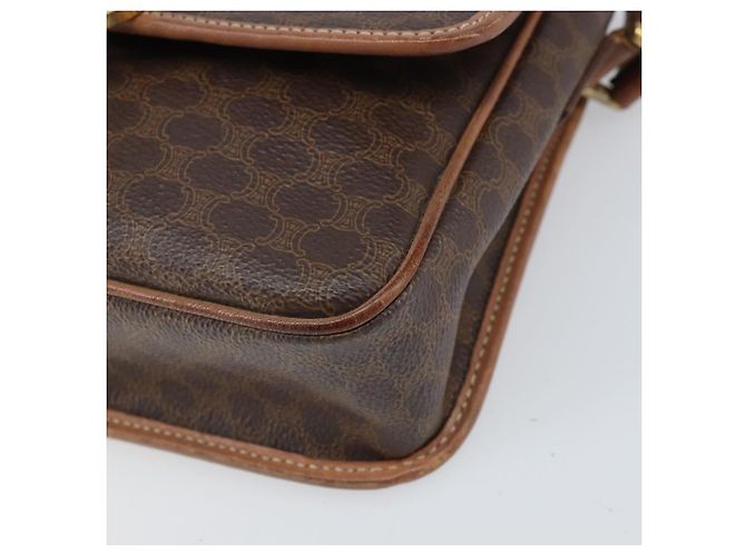 Céline Borsa a spalla circolare in tela Macadam CELINE in pelle PVC marrone oro Auth 171041 D'oro - vista 10