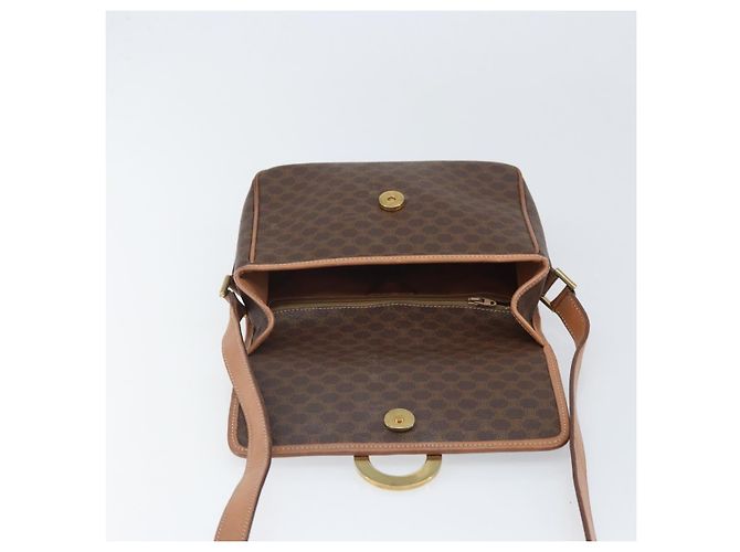 Céline Borsa a spalla circolare in tela Macadam CELINE in pelle PVC marrone oro Auth 171041 D'oro - vista 15