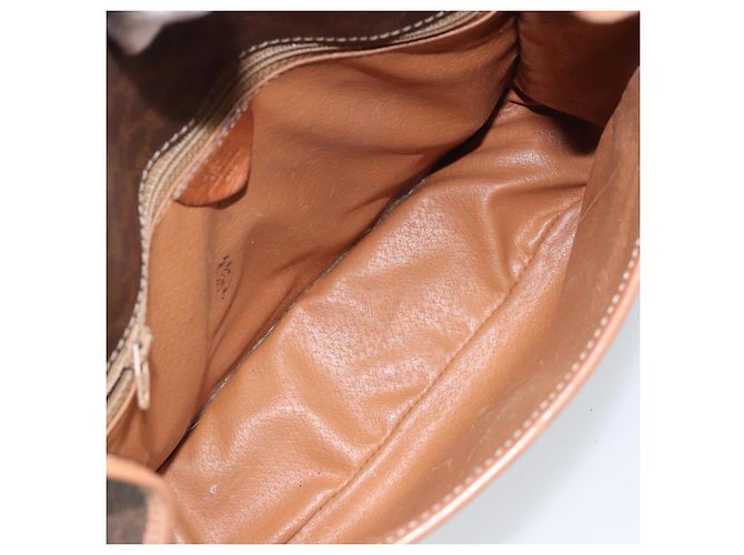 Céline Borsa a spalla circolare in tela Macadam CELINE in pelle PVC marrone oro Auth 171041 D'oro - vista 17