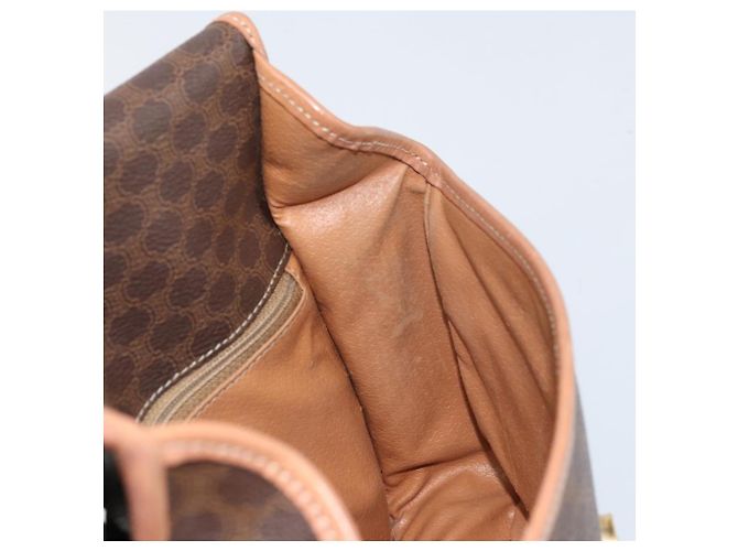 Céline Borsa a spalla circolare in tela Macadam CELINE in pelle PVC marrone oro Auth 171041 D'oro - vista 18