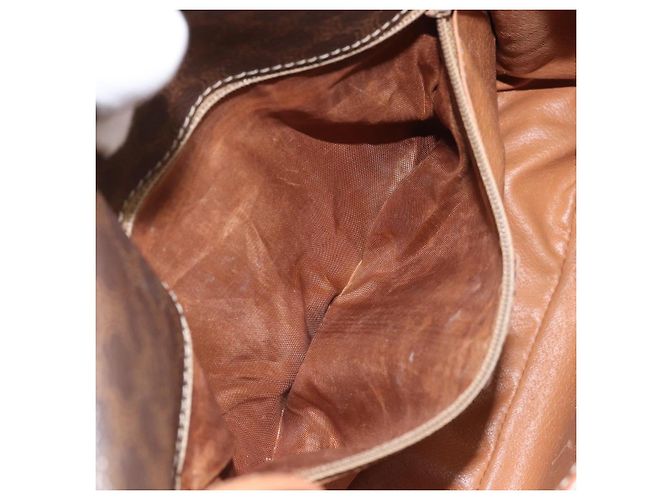 Céline Borsa a spalla circolare in tela Macadam CELINE in pelle PVC marrone oro Auth 171041 D'oro - vista 21
