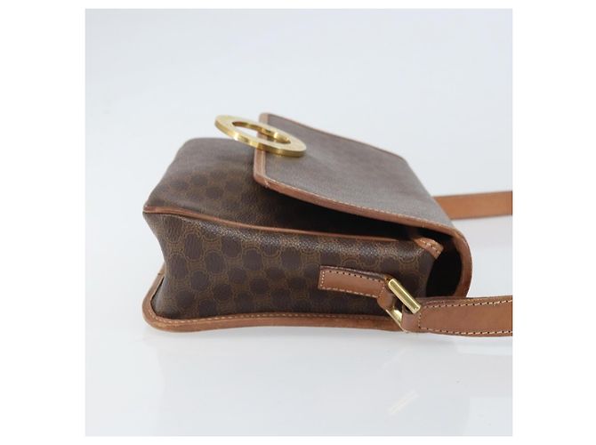 Céline Borsa a spalla circolare in tela Macadam CELINE in pelle PVC marrone oro Auth 171041 D'oro - vista 4