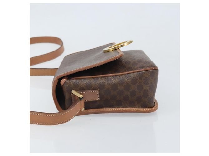 Céline Borsa a spalla circolare in tela Macadam CELINE in pelle PVC marrone oro Auth 171041 D'oro - vista 5