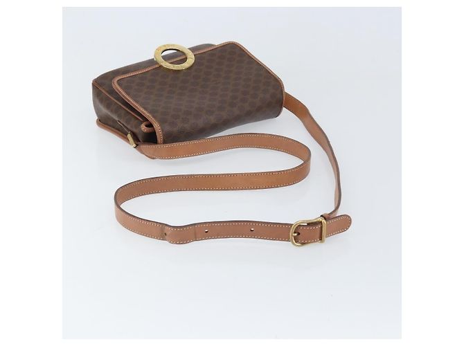 Céline Borsa a spalla circolare in tela Macadam CELINE in pelle PVC marrone oro Auth 171041 D'oro - vista 7