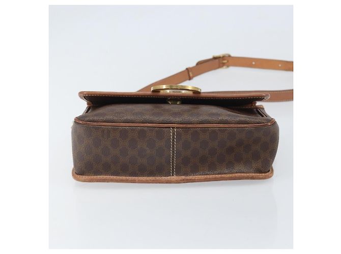 Céline Borsa a spalla circolare in tela Macadam CELINE in pelle PVC marrone oro Auth 171041 D'oro - vista 9