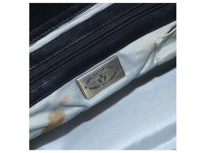 BALLY Borsa a mano in pelle nera Auth ti3771 Nero - vista 13