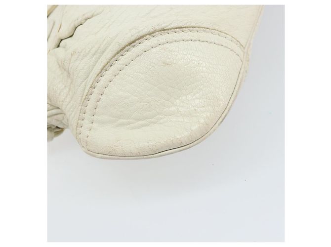 Borsa a mano in pelle bianca e oro Salvatore Ferragamo Auth bs33230 Bianco D'oro - vista 13