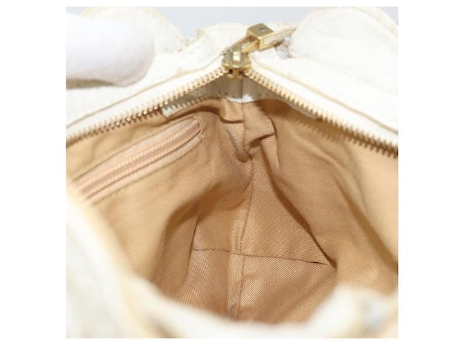 Borsa a mano in pelle bianca e oro Salvatore Ferragamo Auth bs33230 Bianco D'oro - vista 21