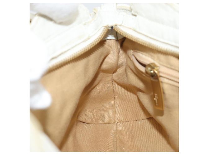 Borsa a mano in pelle bianca e oro Salvatore Ferragamo Auth bs33230 Bianco D'oro - vista 22