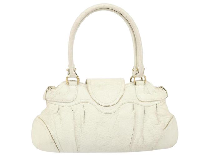 Borsa a mano in pelle bianca e oro Salvatore Ferragamo Auth bs33230 Bianco D'oro - vista 3