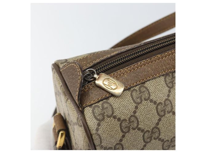 Borsa Sherry Line GG Supreme Web di GUCCI in PVC beige e oro 89 02 017 Auth 169801 D'oro - vista 15