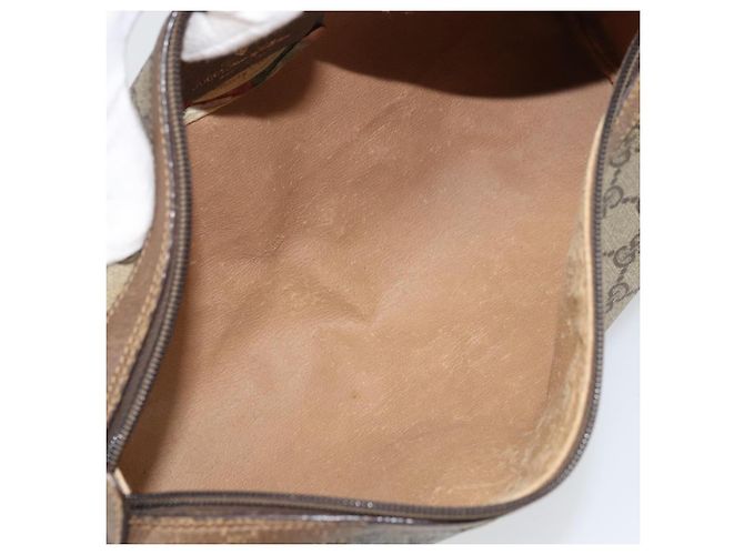 Borsa Sherry Line GG Supreme Web di GUCCI in PVC beige e oro 89 02 017 Auth 169801 D'oro - vista 17