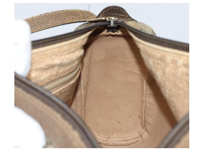 Borsa Sherry Line GG Supreme Web di GUCCI in PVC beige e oro 89 02 017 Auth 169801 D'oro - vista 18