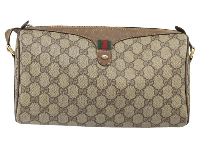 Borsa Sherry Line GG Supreme Web di GUCCI in PVC beige e oro 89 02 017 Auth 169801 D'oro - vista 2