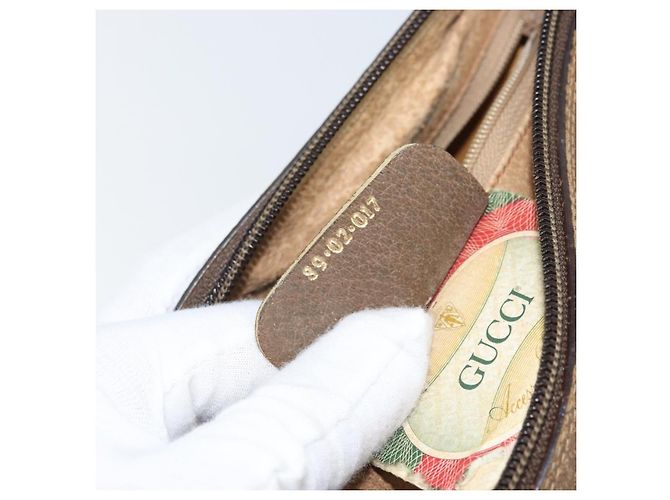 Borsa Sherry Line GG Supreme Web di GUCCI in PVC beige e oro 89 02 017 Auth 169801 D'oro - vista 22