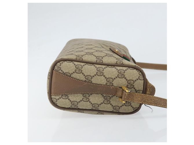 Borsa Sherry Line GG Supreme Web di GUCCI in PVC beige e oro 89 02 017 Auth 169801 D'oro - vista 4