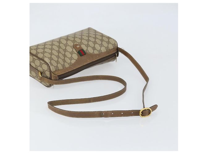 Borsa Sherry Line GG Supreme Web di GUCCI in PVC beige e oro 89 02 017 Auth 169801 D'oro - vista 7