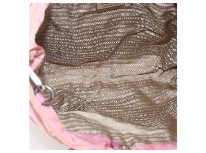 PRADA Borsa a Mano Nylon 2 in 1 Rosa Argento Auth hk3514 - vista 11